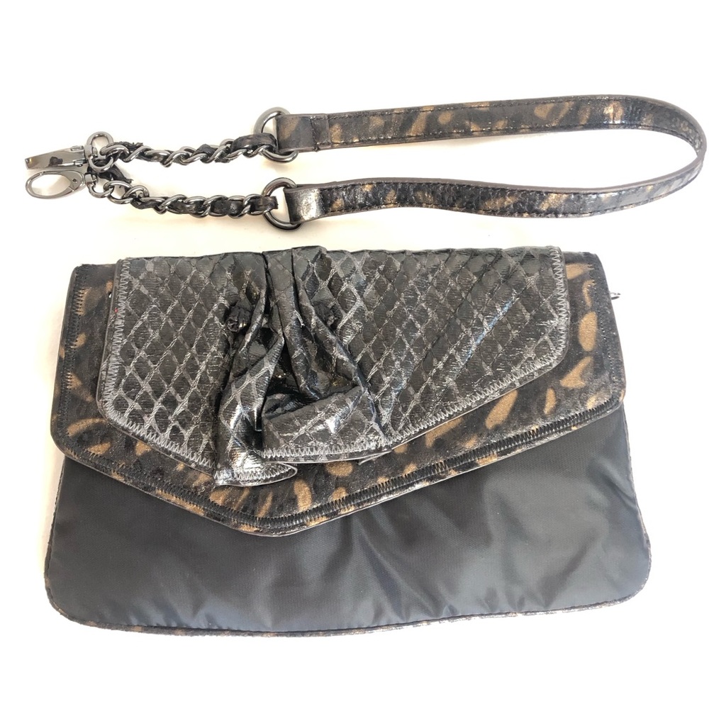 NWOT CARLOS FALCHI PHYTON AND NYLON CLUTCH SHOULDER BAG